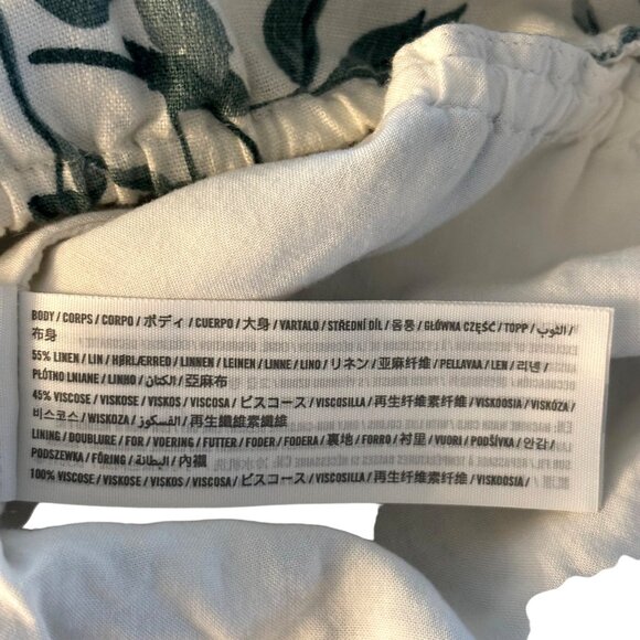 Abercrombie & Fitch Linen Blend Cropped‎ Floral Top Blue White Size XL - Picture 10 of 10